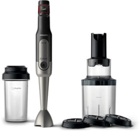 Philips Viva Collection ProMix HR2656-90 / ručný mixér / 800W / turbo / 500 ml / špirálový sekáčik + nástavce / čierna (HR2656/90)