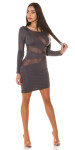 Sexy Koucla party dress with mesh anthracite S