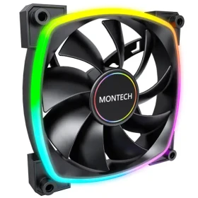 Montech AX140 PWM ARGB čierna / 140mm / 27.9 dB @ 1600 RPM / 90.5 CFM / 4-Pin PWM + 3-Pin (AX140B)
