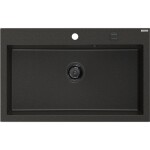 MEXEN/S MEXEN/S - Elix granitový drez 1-miska 800 x 500 mm, čierna/zlatá metalik, sifón čierna 6527801005-75-B