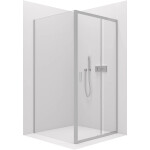 CERANO - Sprchovací kút Varone LINE Ľ/P - 6 mm - chróm, transparentné sklo - 100x100x195 - posuvný CER-DY505-90-196