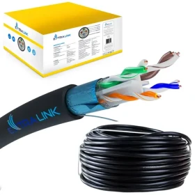 Extralink CAT6 F/UTP V2 vonkajšia čierna / Sieťový kábel / 305 m / AWG 23 / PE plášť (EX.10079)