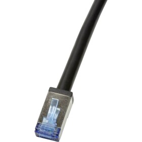 LogiLink CQ7103S RJ45 sieťové káble, prepojovacie káble CAT 6A S/FTP 15.00 m čierna tienený, odolný proti UV žiareniu, odolný proti oleju 1 ks; CQ7103S