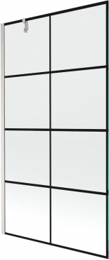 MEXEN/S - Next vaňová zástena FIX 100 x 150, čierna vzor, nikel kartáčovaná 895-100-000-00-77-97