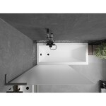 MEXEN/S - Next L vaňová zástena FIX 100 x 150, dekor, grafit metal 895-100-000-03-30-95