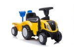 Mamido Jazdík tlačidlo chodítko traktor New Holland s príveskom pre deti žltý