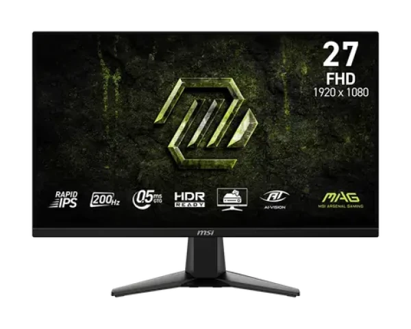 27" MSI MAG 275F E20 čierna / Herný monitor / FHD / Rapid IPS / 200Hz / 0,5ms / HDMI+DP / VESA (MAG 275F E20)