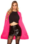 Sexy latex look mini skirt with zip black