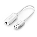 Ugreen Externá zvuková karta USB-A (M) - 3.5mm Jack (F) 0.15m biela (6957303837120)