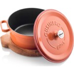 Litinový hrniec 20 cm oranžový - Silver - Silver