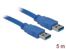 DeLock USB-A - USB-A 3.0 modrá / USB kábel / 5 m (82537)