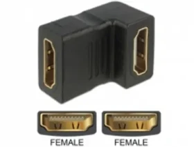 DeLock adaptér HDMI samica - HDMI samica / 90° dole (65075)