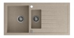 SAPHO SAPHO - Drez granitový zabudovateľný s odkvapom a vaničkou, 100x50cm, béžová GR1332