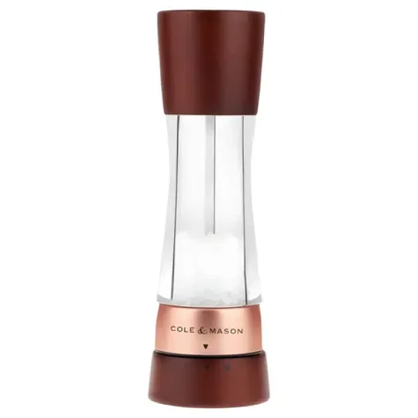 ColeMason Derwent Chestnut Rose Gold / Mlynček na soľ / 19 cm / buk a nerez / nastaviteľné mletie, 3 stupne (H332295)