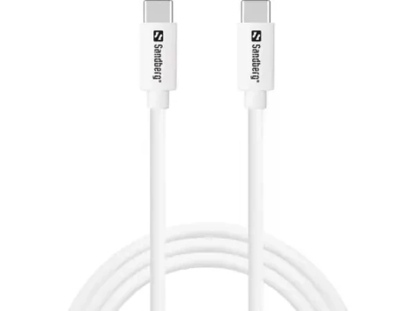 Sandberg SAVER USB-C Cable 1M 65W biela / nabíjací kábel USB-C na USB-C