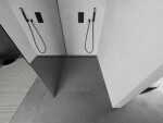 MEXEN/S - Kyoto Sprchová zástena WALK-IN 100 x 200, zrkadlové 8 mm, grafit metal 800-100-101-95-50