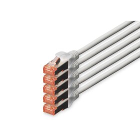 Digitus DK-1644-150-5 RJ45 sieťové káble, prepojovacie káble CAT 6 S/FTP 15.00 m sivá fóliové tienenie, kompletné tienenie, tienený, bez halogénov, simplex,; DK-1644-150-5