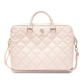 Guess PU Quilted 4G Metal Logo Computer Bag 15/16 ružová (57983117872)