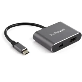 StarTech Multiport video adaptér USB-C na HDMI 2.0 Mini DisplayPort 1.2 strieborná / 4K 60Hz / Thunderbolt 3 (CDP2HDMDP)