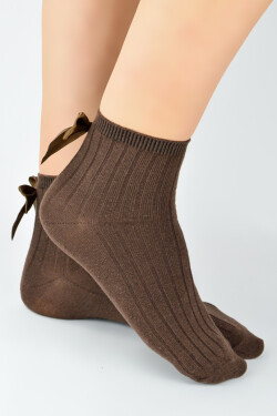 BAVLNENÉ PONOŽKY S MAŠĽOU SB145 Hnědá 39-42