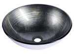 SAPHO - DAMAR sklenené umývadlo na dosku priemer 42cm, tmavo sivá/strieborná 2501-20