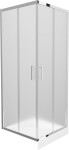 MEXEN/S - Rio štvorcový sprchovací kút 80 x 80, mráz, chróm + vanička so sifónom Rio, biela 860-080-080-01-30-4510