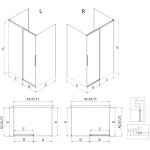 MEXEN/S - Rox-3S sprchovací kút 3 stenný, posuvný 115 x 75, transparent, čierna 8C2-115-075-70-00-3S