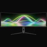 49" LC-Power LC-M49QCK čierna / Monitor / zakrivený 1000R / VA / DQHD 5120x1440 / 120Hz / HDMI 2.1 + DP 1.4 (LC-M49QCK)