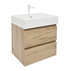 Kúpeľňová skrinka 2 zásuvková s umývadlom SAT B-Way 59x50x45 cm dub mat BWAY260OAKU2BBI BWAY260OAKU2BBI