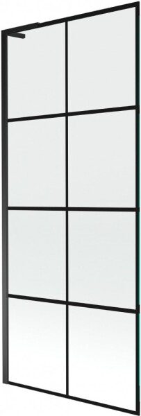 MEXEN/S - Next L vaňová zástena FIX 80 x 150, čierna vzor, čierna 895-080-000-03-77-70