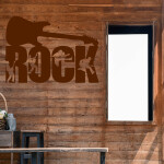 Veselá Stena Samolepka Nápis ROCK Farba: žlutá, Veľkosť: 80 x 55 cm