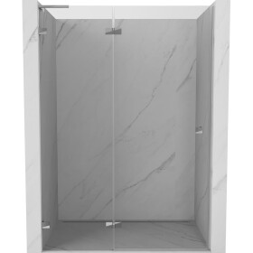 MEXEN/S - Lunar L sprchové dvere krídlové ľavé 130, transparent, chróm 834L-130-000-01-00-L