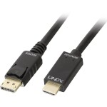 LINDY DisplayPort / HDMI káblový adaptér Konektor DisplayPort, Zástrčka HDMI-A 5.00 m čierna 36924 Kábel DisplayPort; 36924