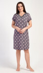 Dámska nočná košeľa s krátkym rukávom Polka dot hnědá 1XL