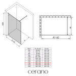 CERANO - Sprchová zástena Walk-in Moreli Ľ/P - 8 mm - čierna matná, transparentné sklo - 140x200 CER-8050BD6984