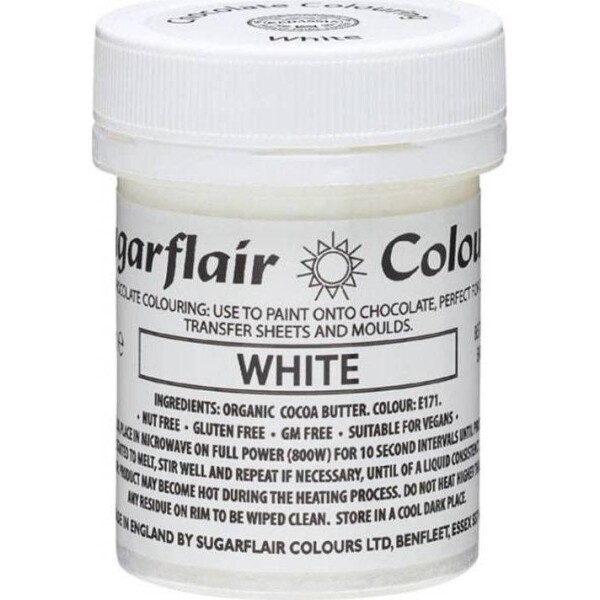 Farba na čokoládu na báze kakaového masla Sugarflair White (35 g) C313 torta/muffína - Sugarflair - Sugarflair