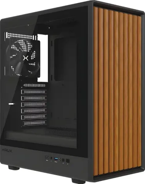 KRUX Heliora / PC skriňa Midi Tower / drevený front / 120mm PWM ventilátor / chladiče do 280mm (KRXD019)