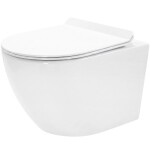 REA - Závesná WC misa vrátane sedátka Rimless Carlo Flat Mini biela REA-C2760