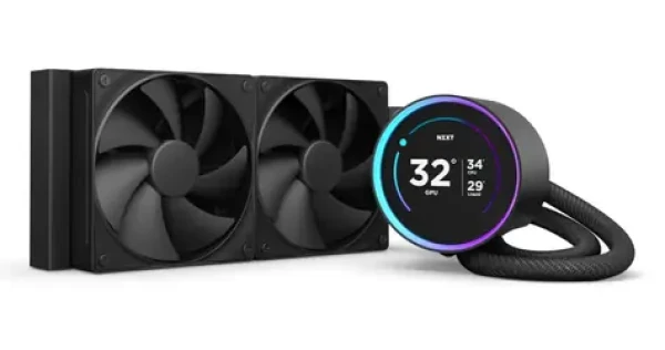 NZXT Kraken Elite 240 čierna / 2x 120mm / Fluid Dynamic Bearing / 30 dB @ 2000 RPM / 73.47 CFM / LCD / AMD + Intel (RL-KN24E-B2)
