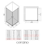CERANO - Sprchovací kút Antelo Duo Ľ/P - 6 mm - chróm, transparentné sklo - 120x90x190 - otočný CER-8050BD144
