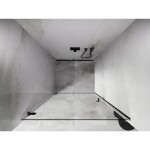 MEXEN/S - Lunar-B sprchové dvere krídlové ľavé 95, transparent, čierna 832-095-000-70-00-L