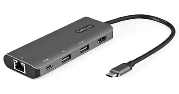 StarTech USB-C Multiport adaptér čierna/sivá / Adaptér / USB-C na HDMI RJ45 / 4K 30Hz / 2x USB-A / 100W PD (DKT31CHPDL)
