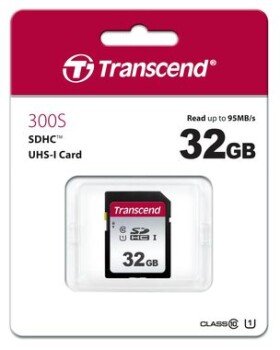 Transcend 300S SDHC 32GB / UHS-I / U1 / R: 95MBs / W: 25MBs (TS32GSDC300S)