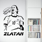 Veselá Stena Samolepka Futbalista Zlatan Ibrahimovič Farba: šedá, Veľkosť: 40 x 27 cm
