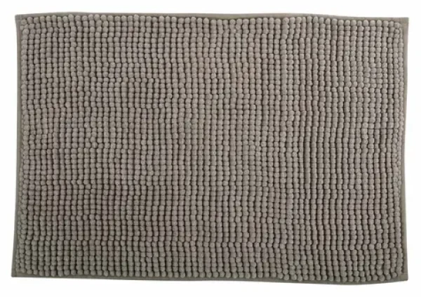 MSV Kúpeľňová predložka CHENILLE šedo-hnedá / Mikrovlákno / Protišmyková / 40 x 60 cm
