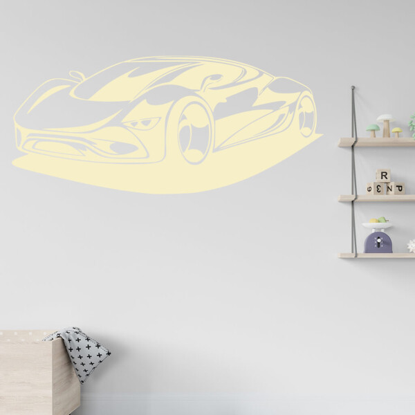 Veselá Stena Samolepka Auto budúcnosti Farba: béžová, Veľkosť: 60 x 27 cm