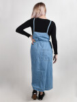 Element APRON DENIM BLEACHED luxusné plesové šaty dlhé