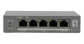 LevelOne GEP-0531 / Switch / Unmanaged / 5x GE / 4X PoE (3x PoE+, 1x Hi-PoE) / 60W PoE (GEP-0531)