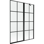 MEXEN - MIST vaňová zástena 130x150 cm 6mm f+s, čierna, dekor, pravá 8A9-130-011-70-77-P