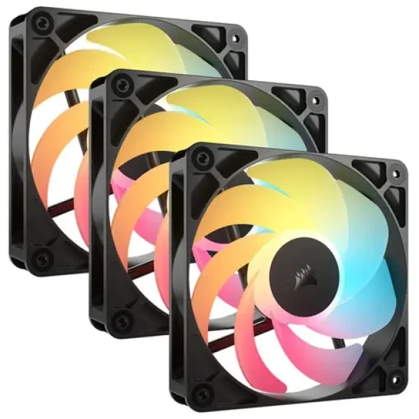 Corsair RS120- R ARGB 3ks čierna / 120 mm / Reverse / 34.6 dB @ 2100 RPM / 65.8 CFM / PWM (CO-9050196-WW)